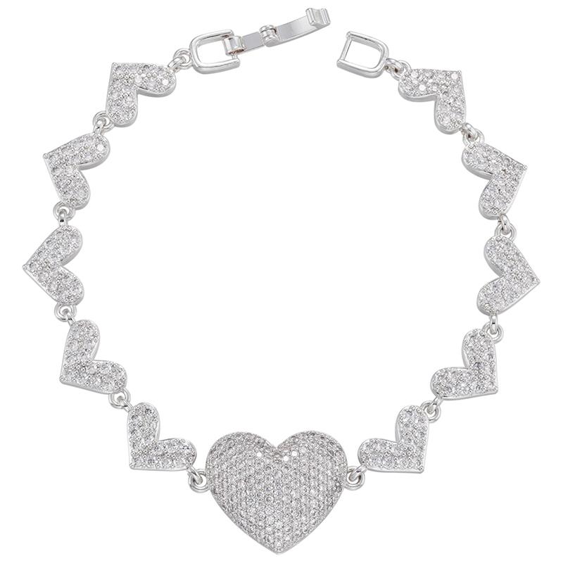 HECHENG, Star heart Bracelet for Women, CZ Crystal Adjustable Star heart Bracelet Zircon Wholesale VL137