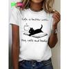 Women's Cat Pattern Printed T-shirt