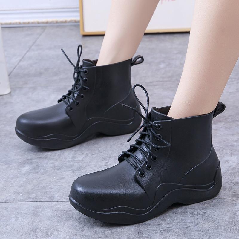 New medium tube rain shoes women's fashion water shoes wear non-slip medium tube water shoes adult short rain boots