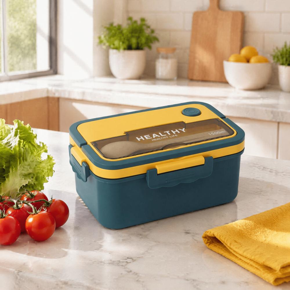 3 Compartment Lunch Storage Container 1500ml Thermal Lunch Box Compartment Lunch Box For Travel