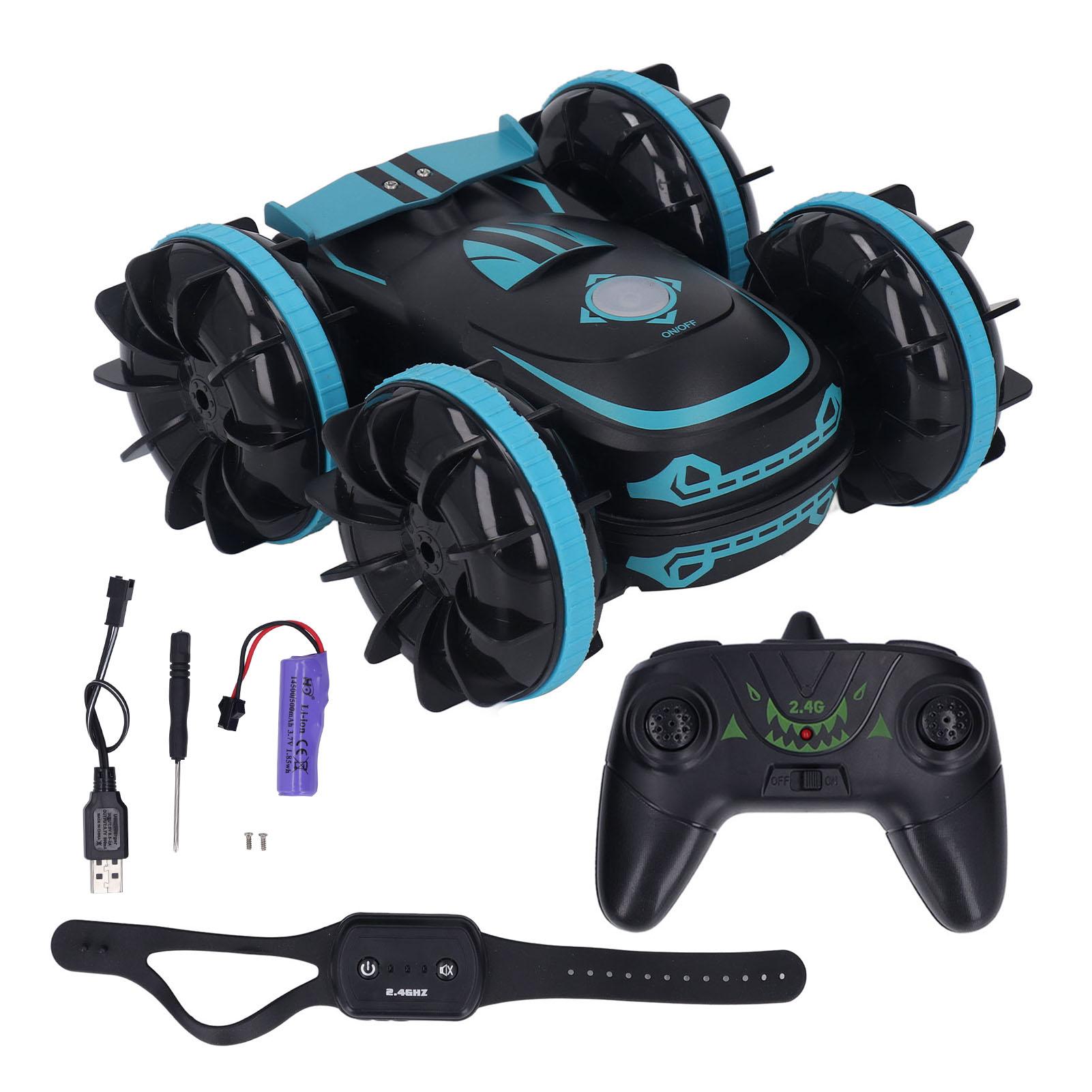 

Amphibious RC Stunt Car Waterproof Sensor 4 Wheel Drive 360 Degree Rotating Double Sided 2.4GHz RC Boat Vehicle