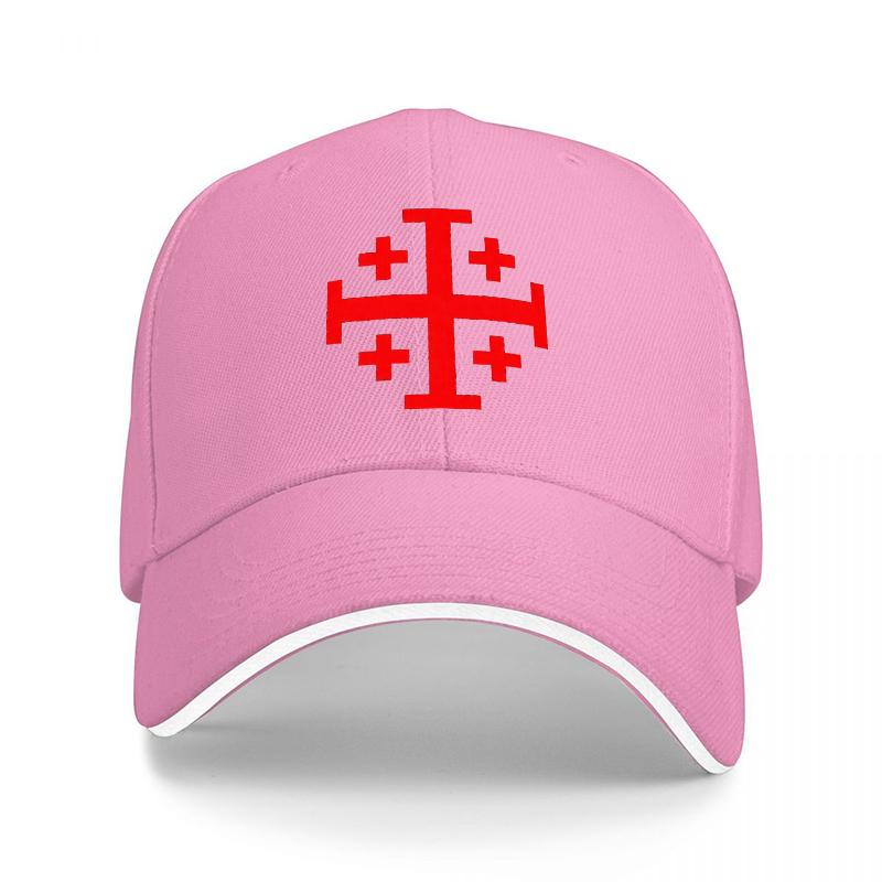 Templar Cross Embroidered Black Baseball Cap with Red Symbol Design for Unisex and Women Fashionable Streetwear Accessory