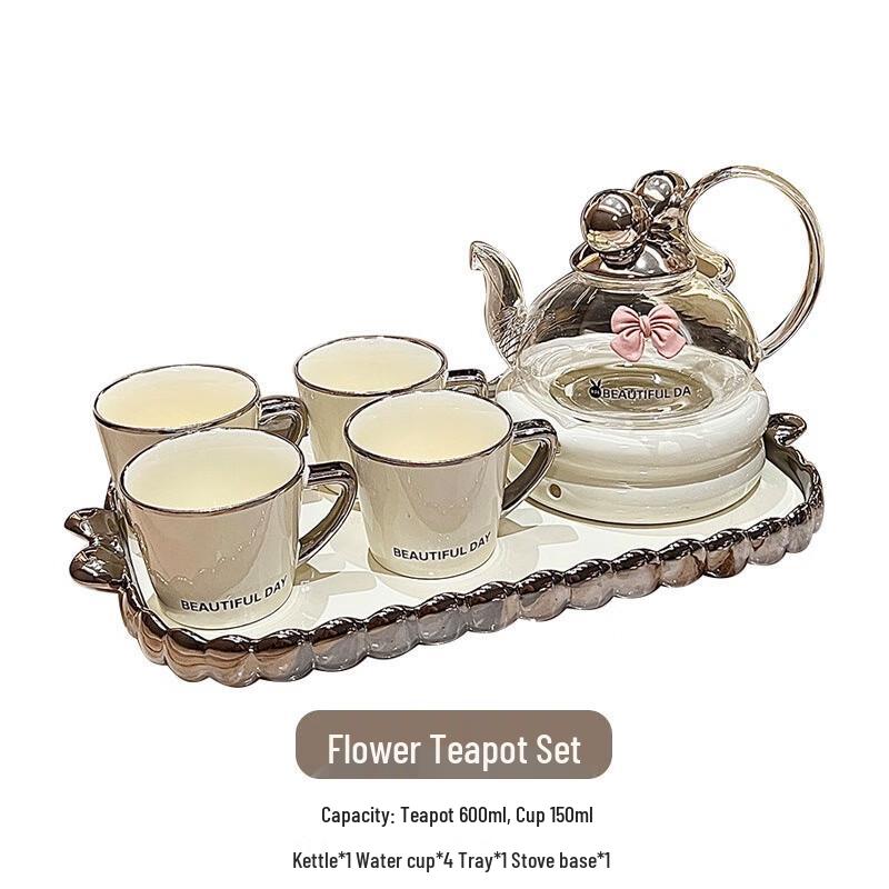 Qianxing Ceramic Bowknot Teapot Set