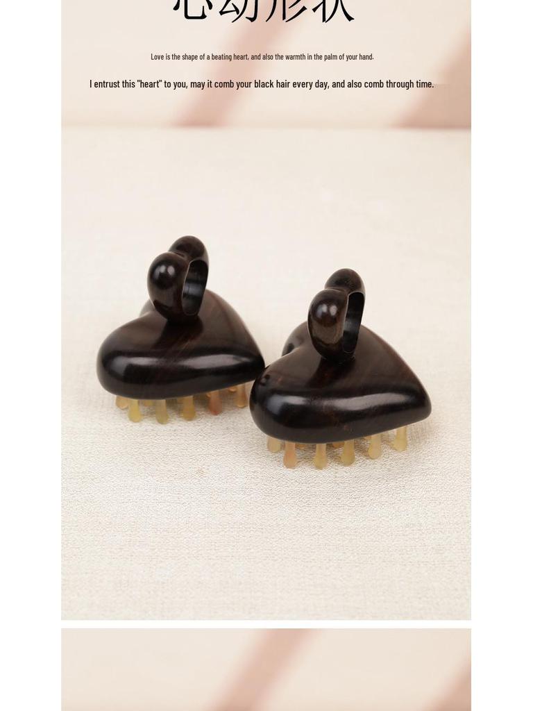 Purple Sandalwood Gua Sha Massage Comb for Scalp Therapy and Hair Care