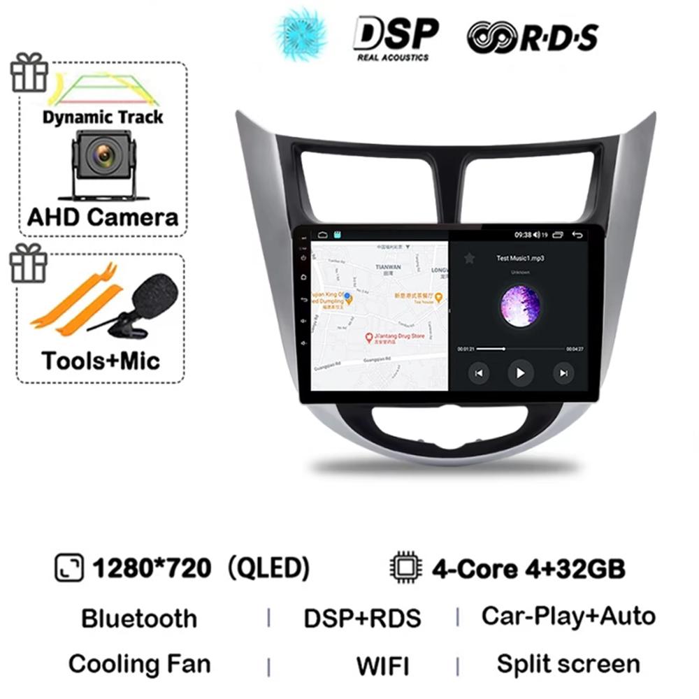 

Мультимедийный проигрыватель радиоприемника для управления автомобилем Android 14 для Hyundai Solaris 2010–2016 гг. Навигация по GPS nenhum 2 din