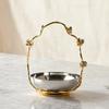 Metal Stainless Steel Tray Three-dimensional Butterfly Handle Desktop Storage Container Silver Fruit Bowl Jewelry Dish