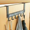 6-Link Over Door Hook Hanger No Punch Home Storage Rack New Coat Rack
