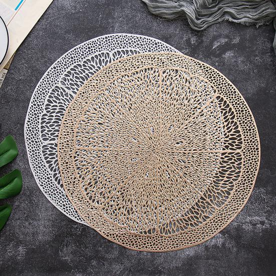 

Подставка для столовых приборов, нескользящая, хорошая теплоизоляция, толстый полый кухонный обеденный стол в западном лимонном стиле золотистый