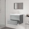 Bathroom Furniture Set Gray Sonoma Particleboard
