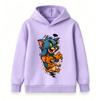 Kids Boys Girls Cartoon Cat Mouse Printed Pullover Hoodie, Casual Long Sleeve Loose Fit Hooded Sweatshirt for Boys Girls Daily Wear Party Holiday Gift
