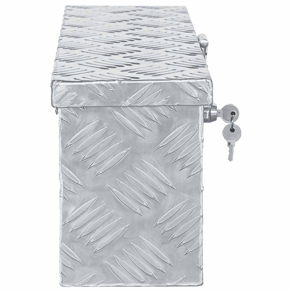 Vidaxl Aluminiowa Skrzynia, 48,5 X 14 X 20 Cm, Srebrna