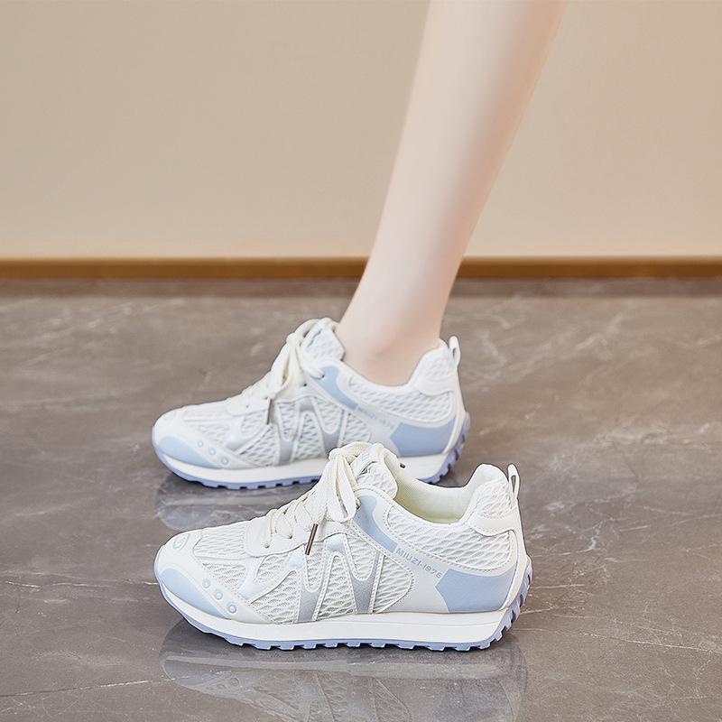 Women's Summer New Breathable Thin Casual Sports Shoes Thick-soled Inner Height-increasing Women's Shoes