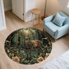 Forest Deer,Round Area Rug,Carpet Rug for Living Room Bedroom Sofa Playroom Decor,Non-slip Floor Mat