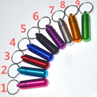 Chaveiro Porta-Pílulas de Alumínio Portátil à Prova d'Água