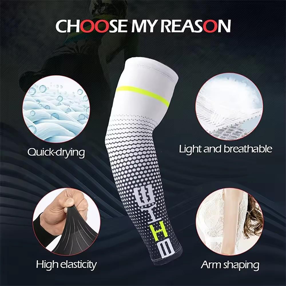 1 Pair Unisex Cycling Running Sports Sleeve Arm Cooling Sleeves UV Sun Protection Cuff Cover Protective Elastic Arm Sleeves