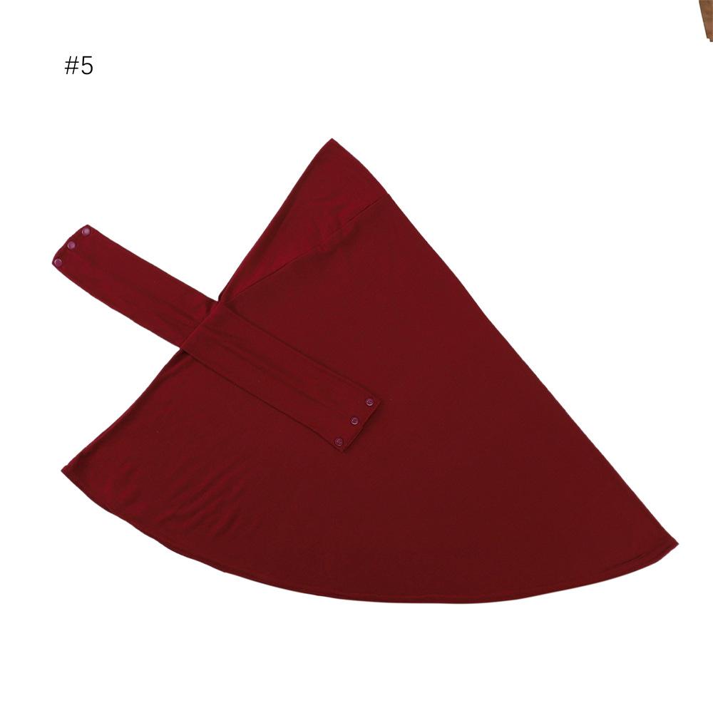 Plain Solid Modal Jersey Button Instant Hijab Cap Women Elastic Muslim Full Cover Snap Fastener Islam Foulards Bonnet Headband