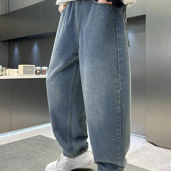 Jungenhosen Jungenbekleidung Lockere Jeans Trendige Lockere Straight Leg Hosen Frühling und Herbst
