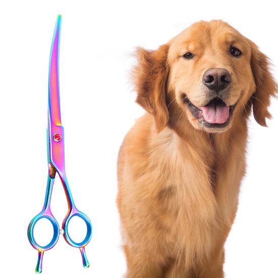 Colorful Pet Grooming Scissors Ergonomic Handle Razor-sharp Blades Convenient Safe Pet Hair Trimming Tools for Dogs Cats