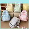 Student Backpack With Heart Print In Nylon For School And Travel Use