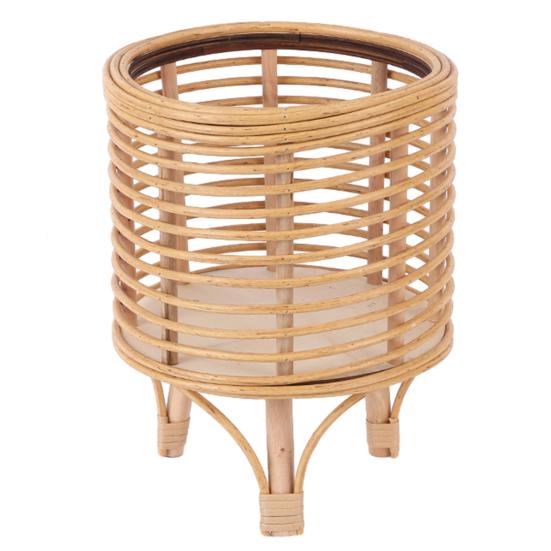 Floor Flower Stand, Heavy Pots Stable Rattan Basket, Smooth Surface Flower Stand for Indoor Outdoor Balcony