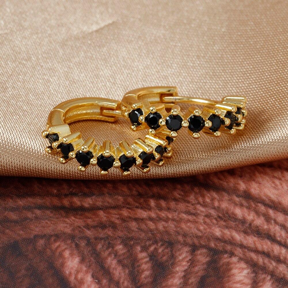 Luxusní nerezové barevné zirkonové kruhové náušnice pro ženy Móda Korejský Huggie Dámské šperky pendientes mujer