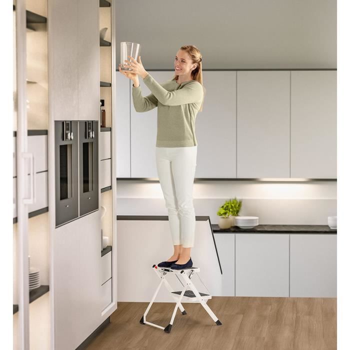 Hailo Escabeau 2 Marches 45 cm Acier Echelle Pliable Travaux Jardin Atelier 416250