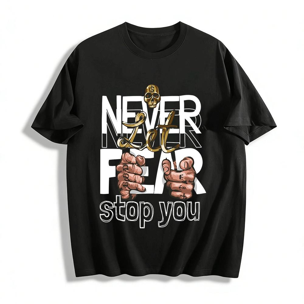 Dollar Skull Fist Print Trendy Street Style Casual Short Sleeve T-Shirt Pure cotton T-shirt XXS