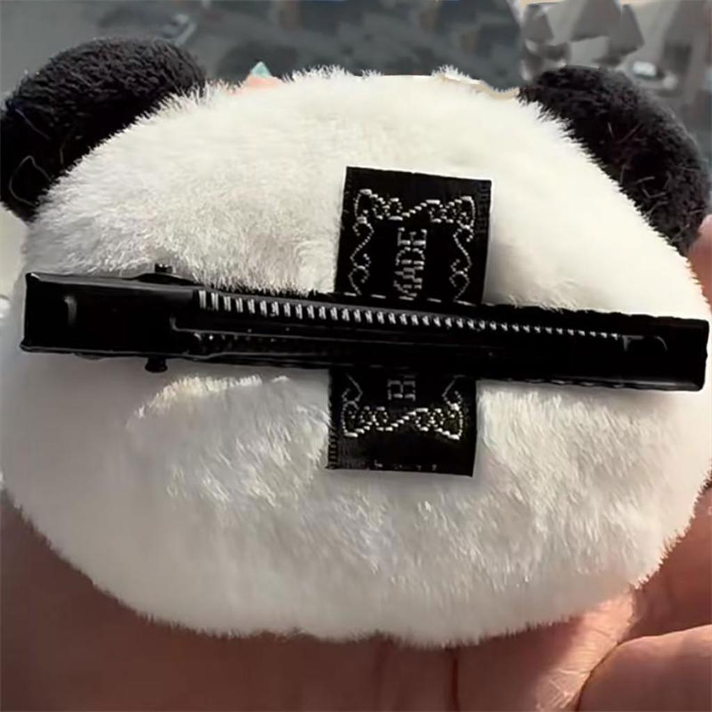 Lovely Panda Hair Clip Plush Kids Hair Pin Make Up Hairpin Multipurpose Hairclip Hair Accessories with Brooch