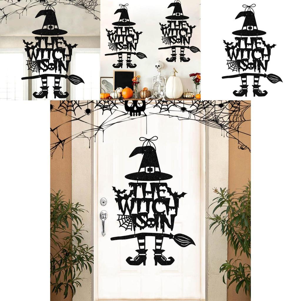 Halloween Witchthemed Door Decor With Paper Hanging For Ghost Festival And Party Setup