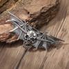 Retro Viking Gothic Skull Wings Hair Clip - Norwegian Style Party Accessory.