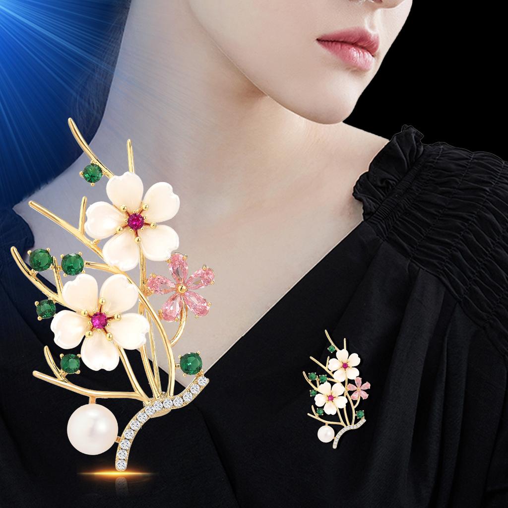 Senior-Broschen, Blumen-Blatt-Brosche, Anstecknadeln für Damen, Anzug-Anhänger, modische Broschen, Schmuck