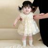 Baby Girl Summer Princess Dress 1 Year Old Toddler Sleeveless Party Gown Cute Floral Sundress for Little Girls