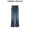 UR Women's Washed Belt Flared Jeans