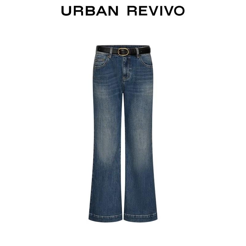 UR Women's Washed Belt Flared Jeans