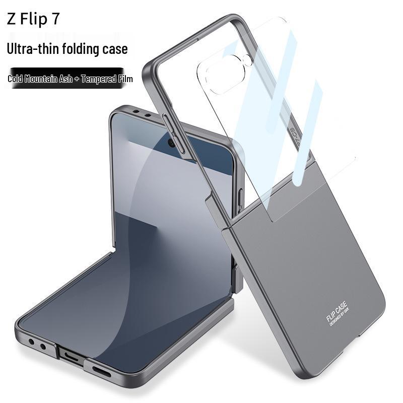 GKK Solid Color Anti-drop PC Case for Samsung Z Flip7 - Large Window, Skin-feel, Cross-border, Foldable Screen Protection