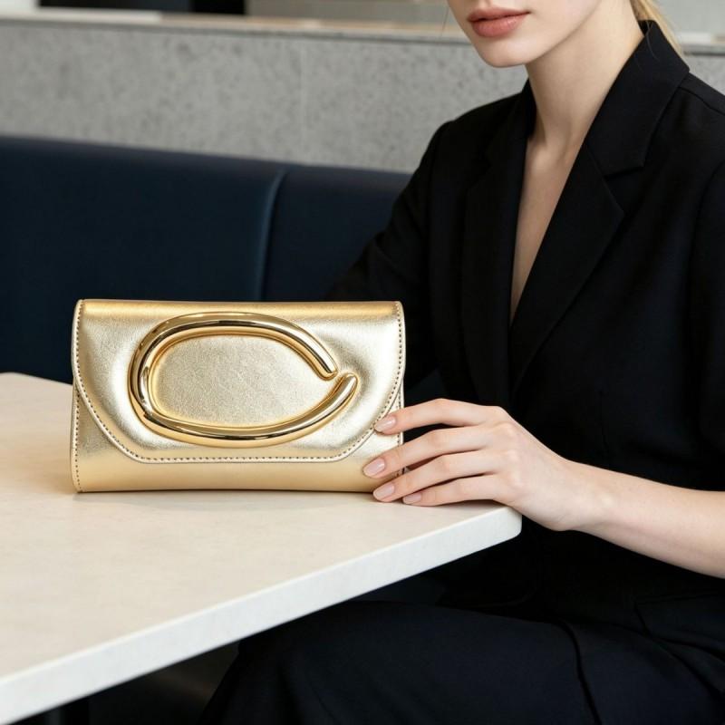 Elegant Vintage Clutch Bag Evening Events Womens PU Chain Crossbody Handheld Purse With Magnetic