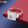 925 Sterling Silber Vintage Quadratischer Ring mit AAA Zirkonia - Stilvoller Ehering