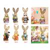 Handmade Straw Rabbit Figurine Easter Bunny Ornament for Dining Room Table Dollhouse Miniatures