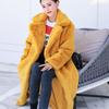 Ropa de Invierno Mujer Largo Grueso Cálido Suave Colorido Esponjoso Talla Grande Abrigo de Piel Sintética de Conejo Rex Mujer Solapa
