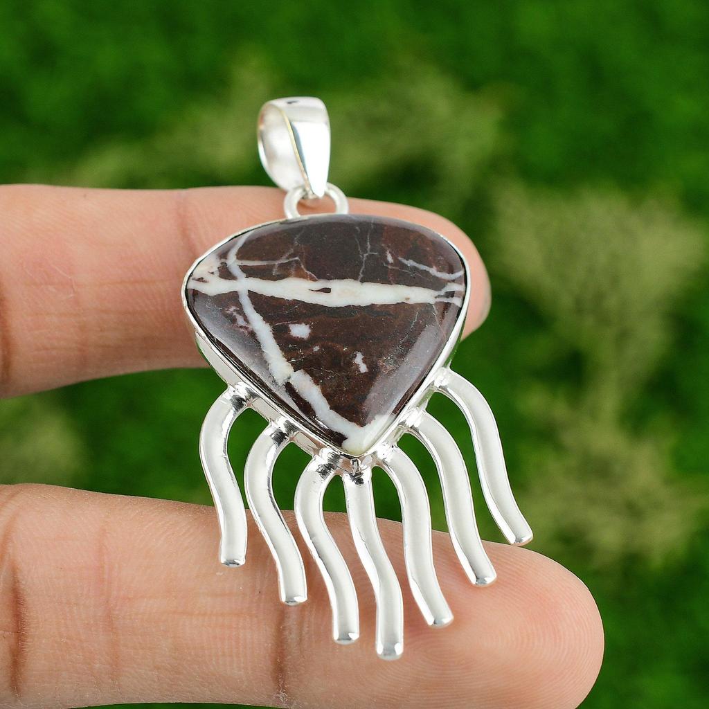 Daughters Day Sale Coconut Jasper Gemstone 925 Silver Sister New Pendant Jewelry