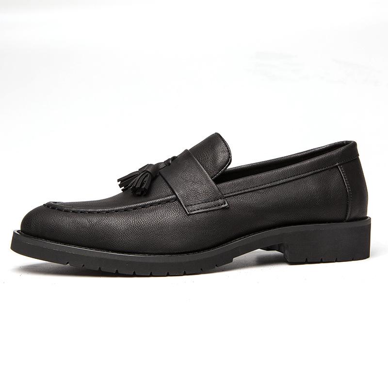 Men's Shoes Four Seasons New Casual Fringed Leather Shoes Men's Fashion Foot Cover One Pedal Loafers Trendy Small Leather Shoes Men