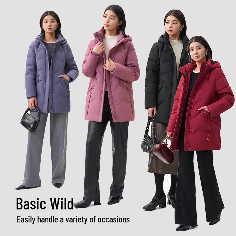 Qianrengang Women's Hooded Mid-Length Down Jacket Y309308Y