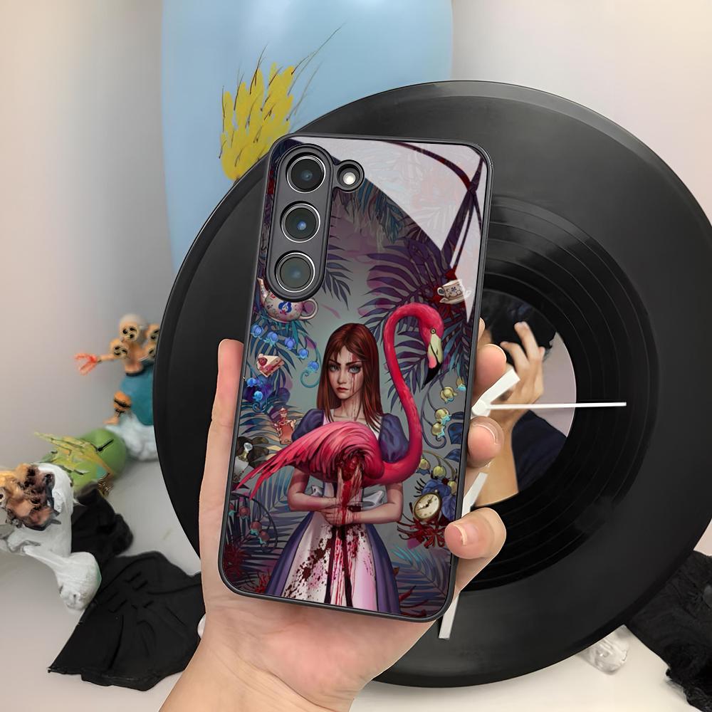 Game A-Alice Madness R-Returns Phone Case For Samsung Galaxy S25 S24 S23 S22 S20 S21 Note20 Ultra Plus Edge Fe Colored Silver Co