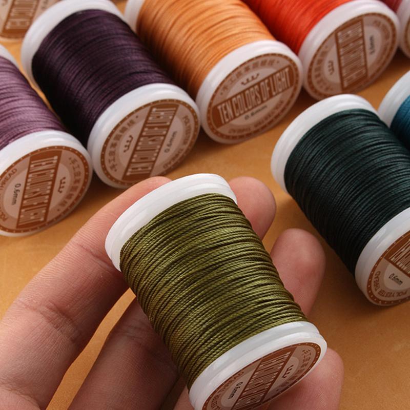 2021 Leather Craft Sewing Leather Round Wax Thread 0.6 Mm Round Wax Thread