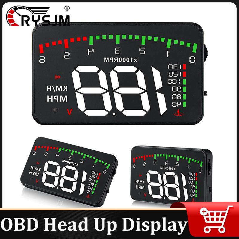 A900 OBD Car Head Up Display OBD2 HUD Windshield Projector Water Temperature Voltage Engine RPM MPH KMH With Overspeed Warning