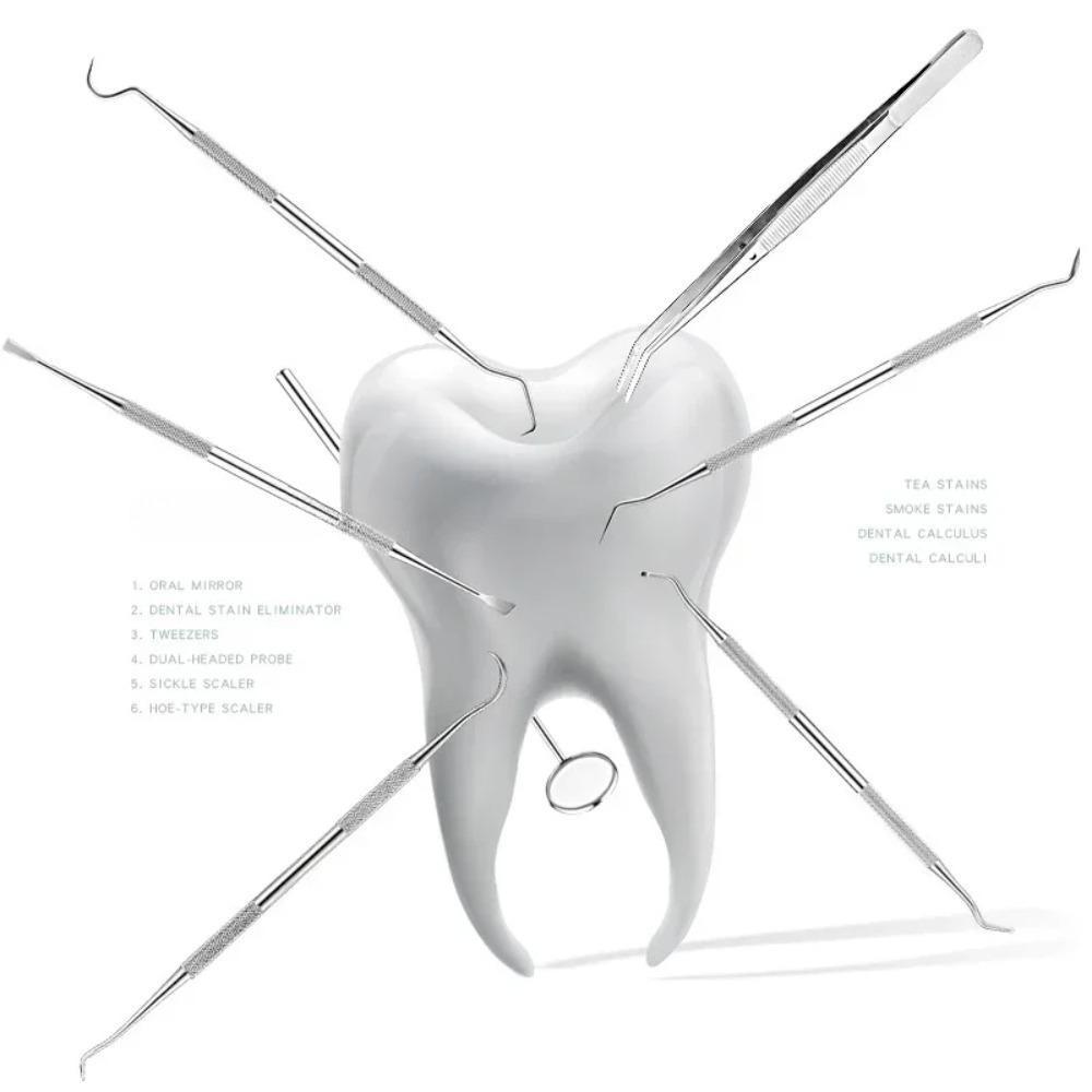 Lustro dentystyczne ze stali nierdzewnej, zestaw dentystyczny, torba, lusterko do ust, instrumenty dentystyczne, pielęgnacja jamy ustnej, wybielanie, usuwanie kamienia nazębnego, narzędzia