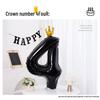 40-Inch Black Crown Number Balloons - Birthday Photo Props & Party Decor