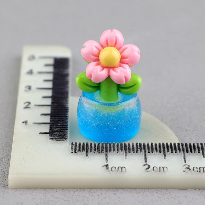 1Pc Uminous Flower Potted Plants Ornament Micro Garden Landscape Decoration Diy Resin Glow Toy Home Living Room Bedroom Decor