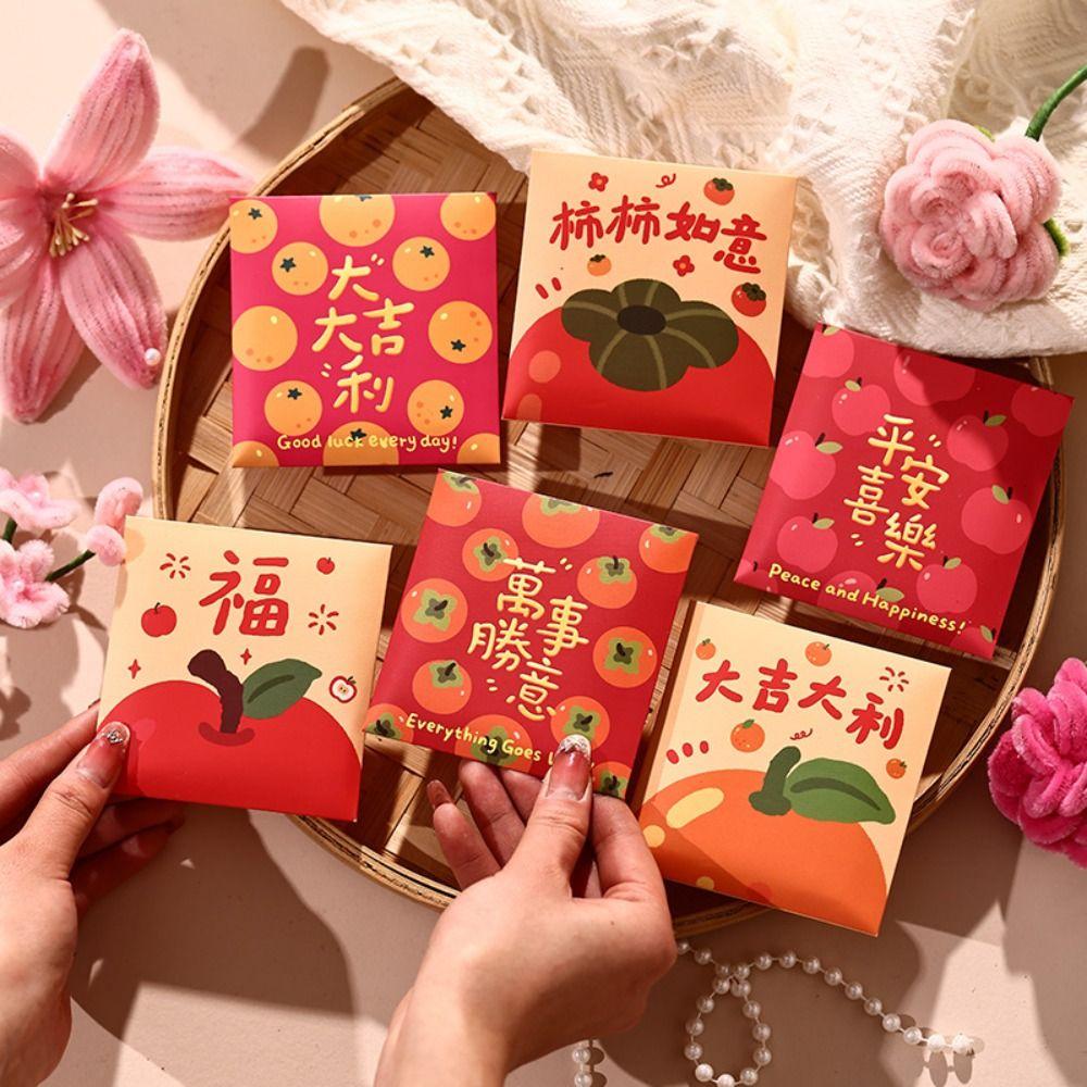 6pcs/set Color Printing Luck Money Bag Horse Zodiac Cash Packets Red Envelopes  2026 Celebration