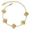 Stylish New Smooth Four-leaf Clover Bracelet Titanium Steel Double-sided Women's Bracelet